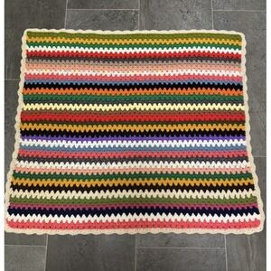 Handcrafted Afghan Lap Blanket 36x31" EXCELLENT!